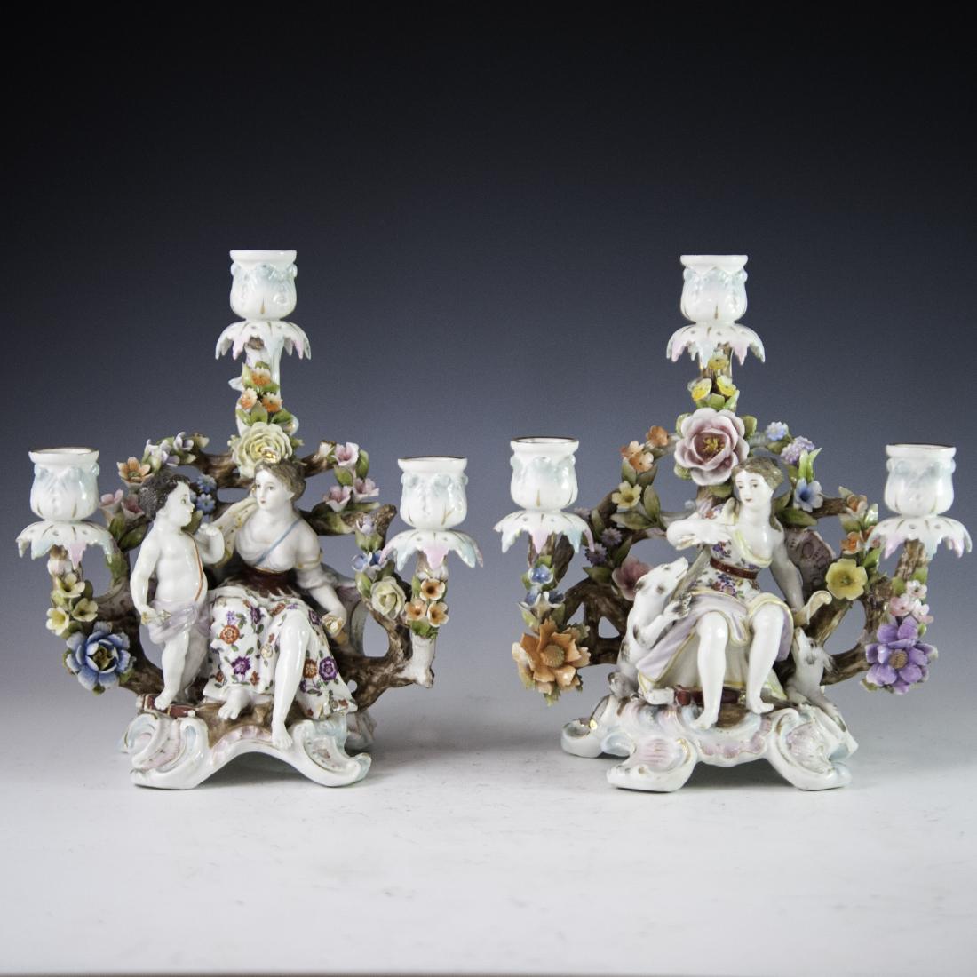 Antique Sitzendorf Figural Porcelain Candelabras (1 of 6)