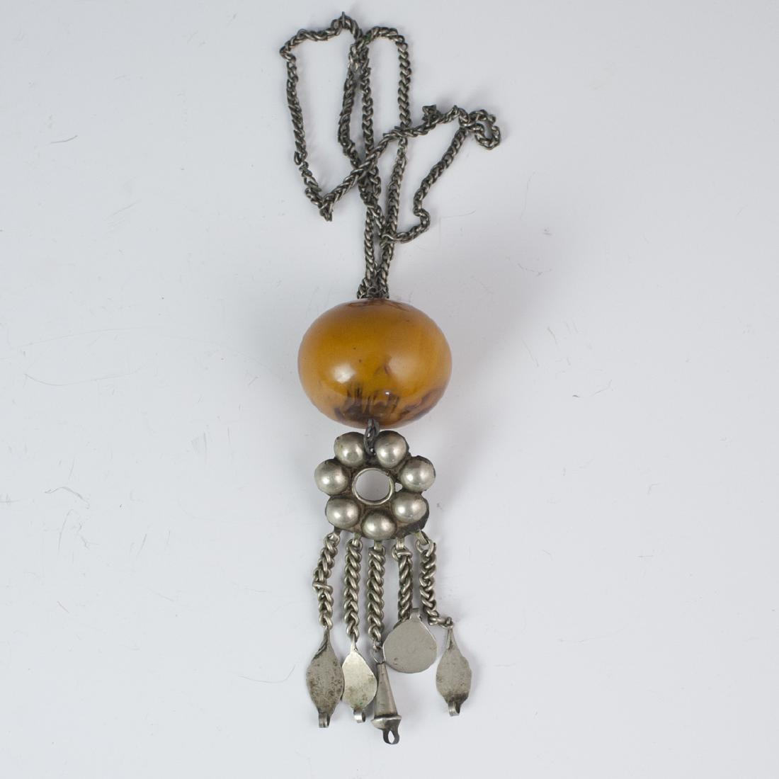 Moroccan Silver Amber Necklace (1 of 3)