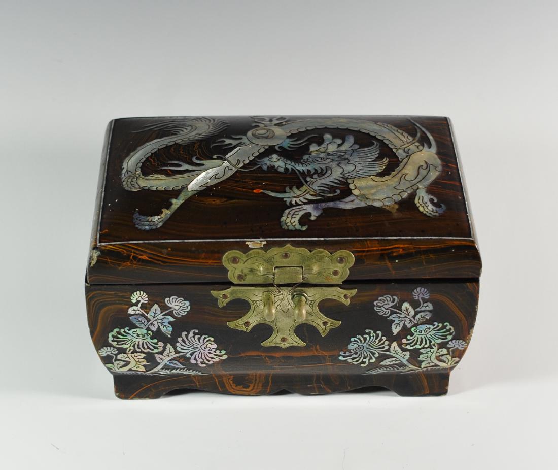Chinese Mother Of Pearl Wooden Box (1 of 5)