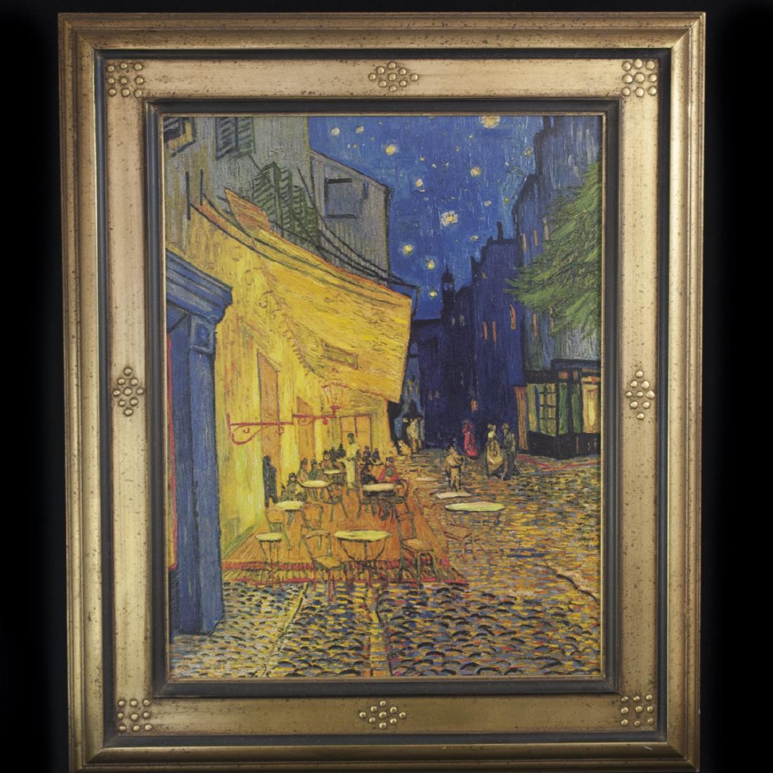 Copy of "The Cafe" By Vincent Van Gogh: DESCRIPTION:Copy of "The Cafe" from Vincent Van Gogh. Printed by the Museum shop using state of the art technology to recreate precision surface texture, colors, and accuracy. Includes certificate of 