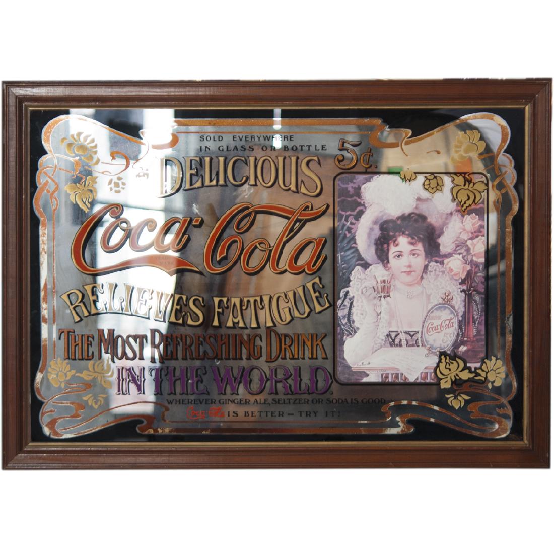 Antique Coca Cola Advertisement Mirror (1 of 4)