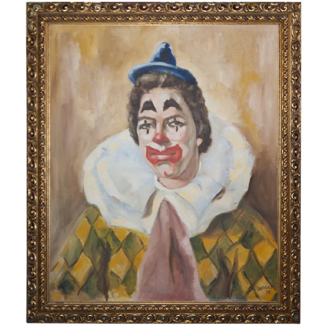 Oil on Canvas Harlequin Painting Signed:'DVPRAT" (1 of 3)