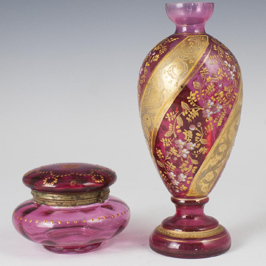 Moser Enameled Cranberry Glass (1 of 4)