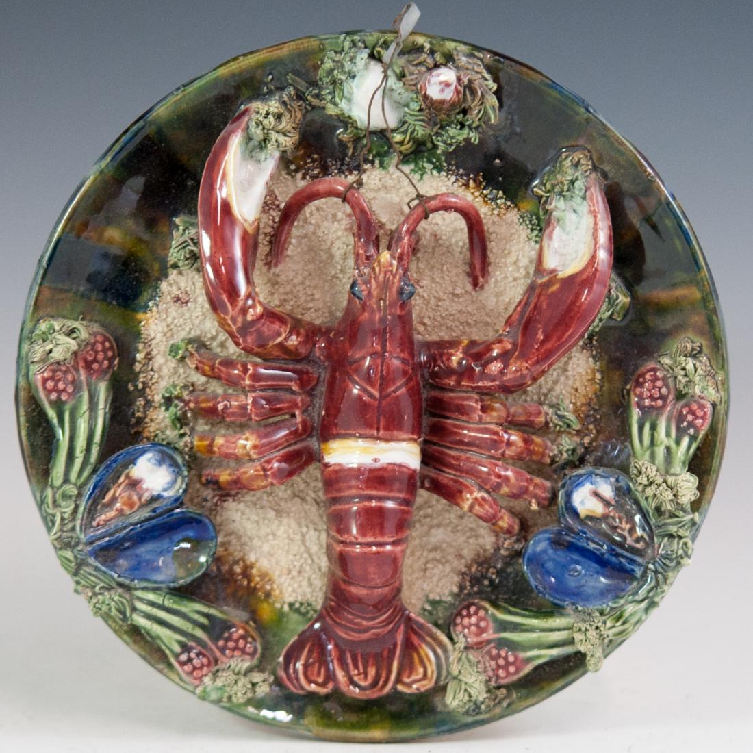 Portuguese Palissy Ware Lobster Plate (1 of 3)