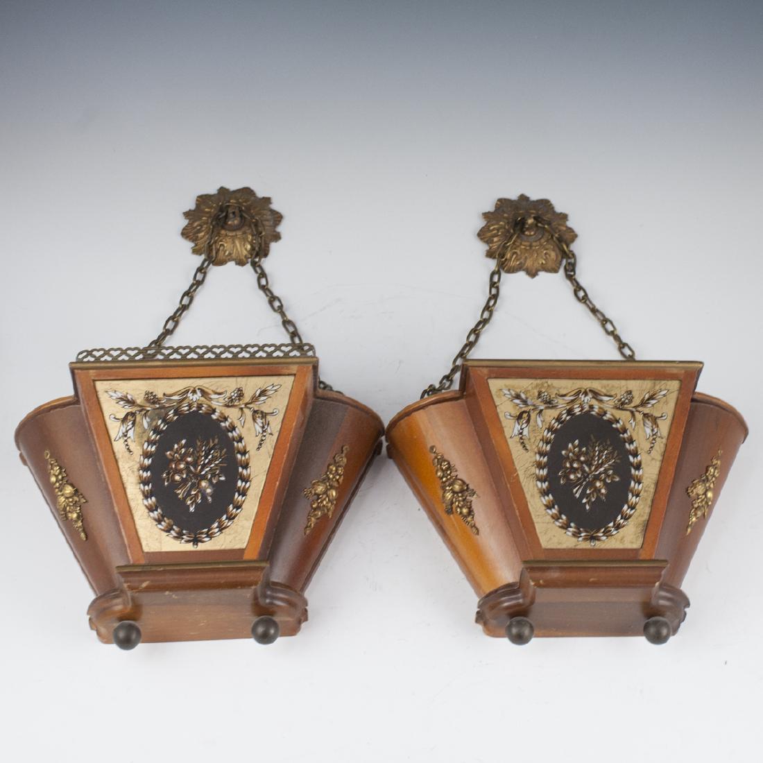 Carved Wooden Pendant Planters (1 of 3)