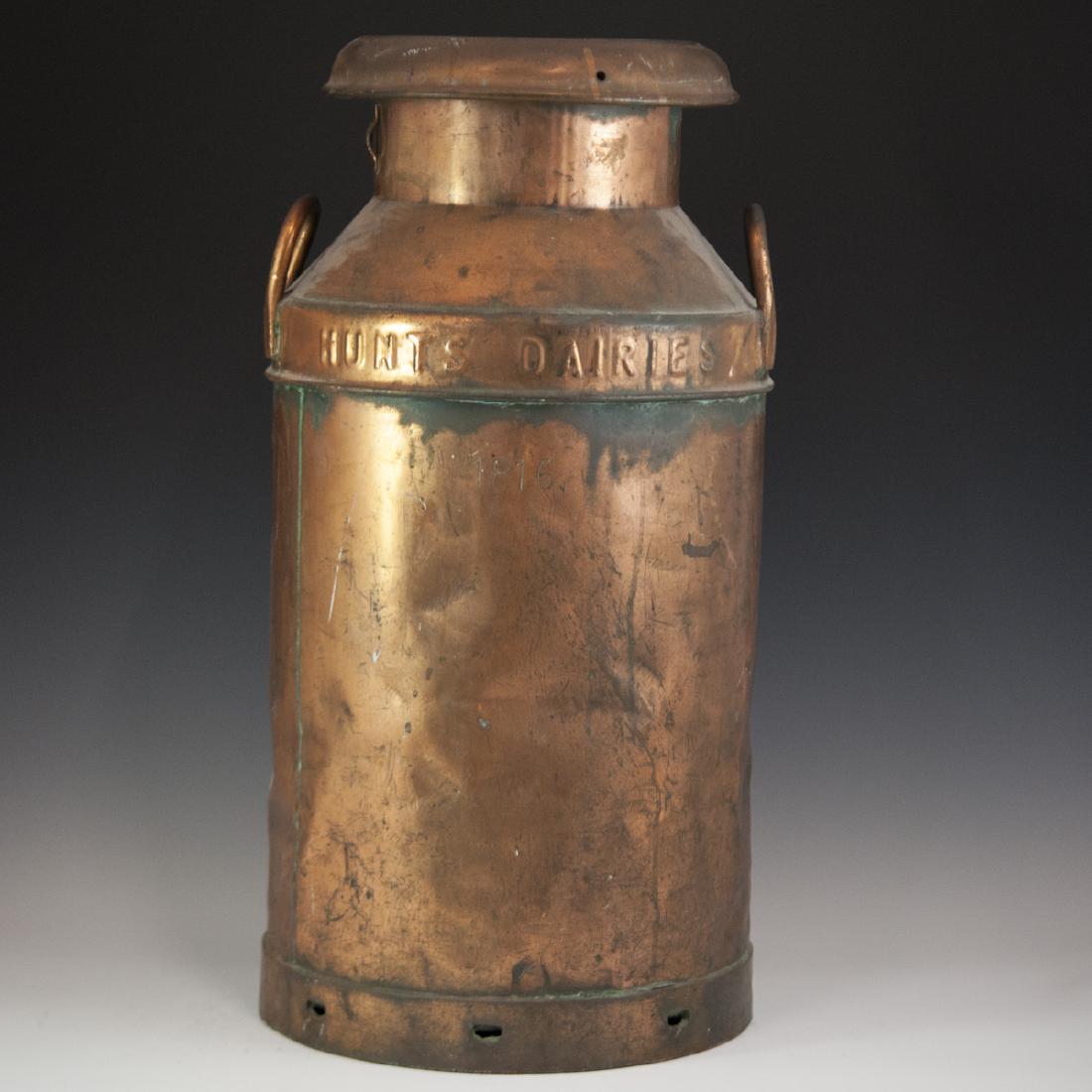Antique Hunt's Dairies Copper Milk Churn (1 of 4)