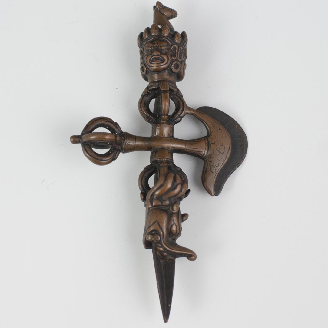 Tibetan Bronze Phurbu Cum Chopper (1 of 4)
