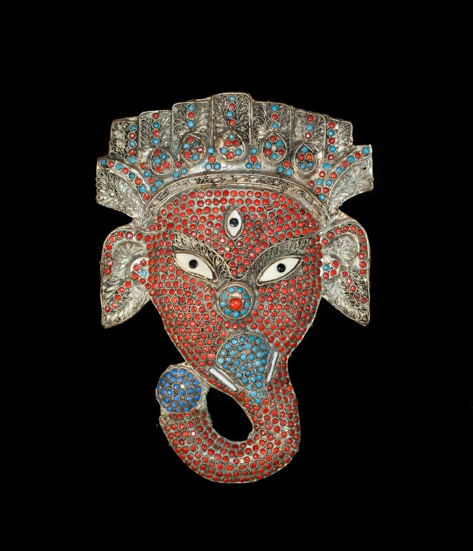 Coral & Turquoise Ganesha Plaque (1 of 3)