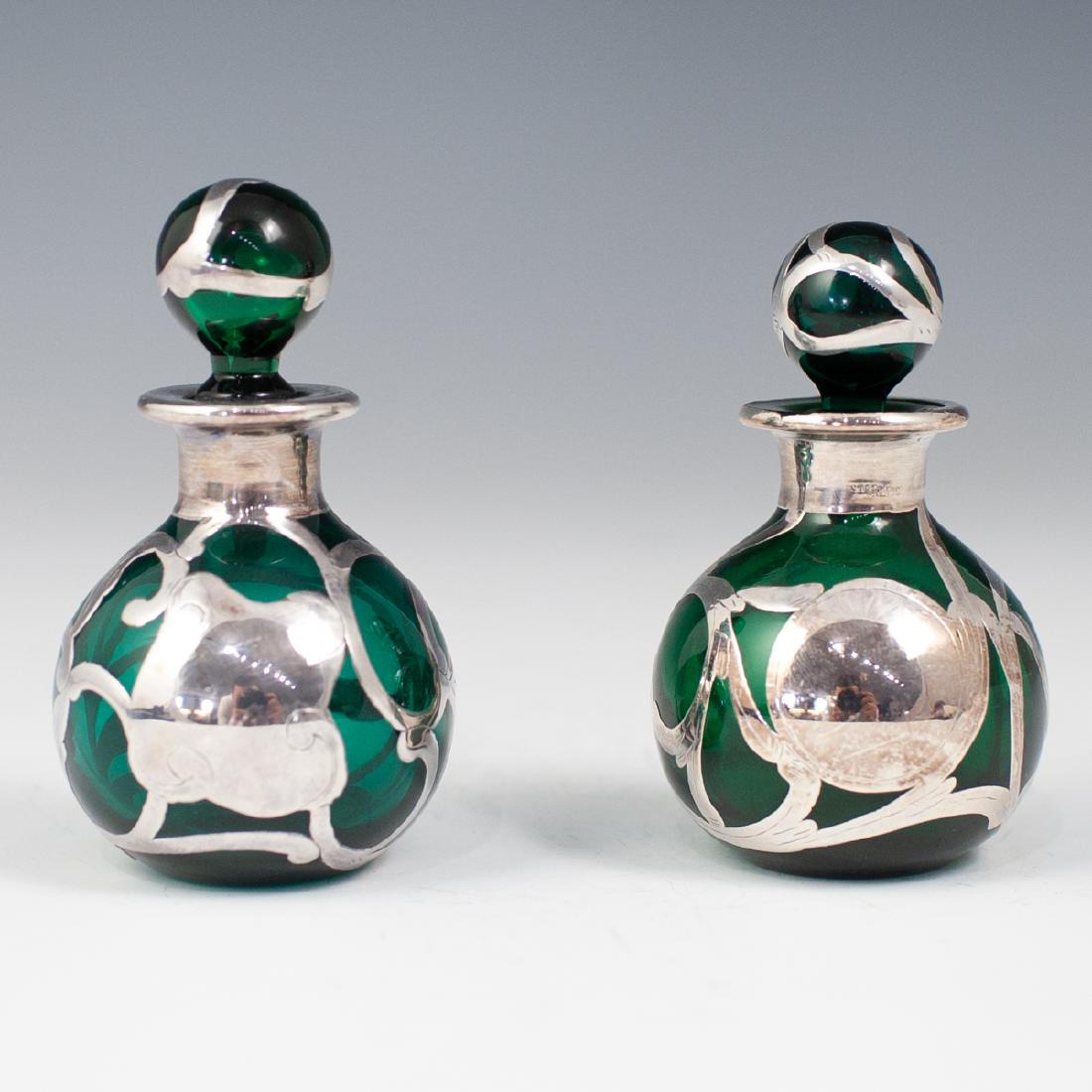 Pair Of Silver & Glass Perfume Bottles (1 of 4)