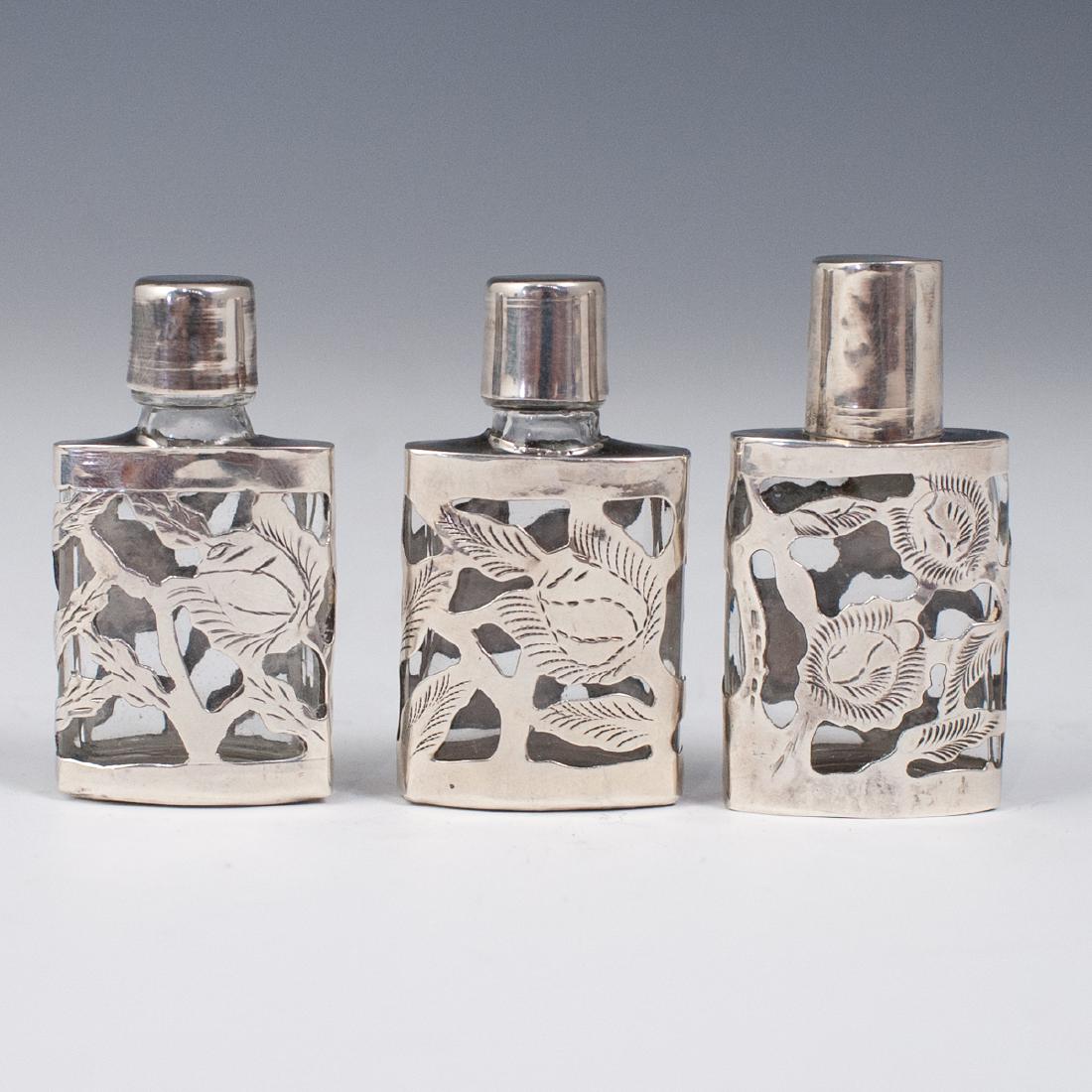Three Silver Overlay Perfume Bottles (1 of 3)