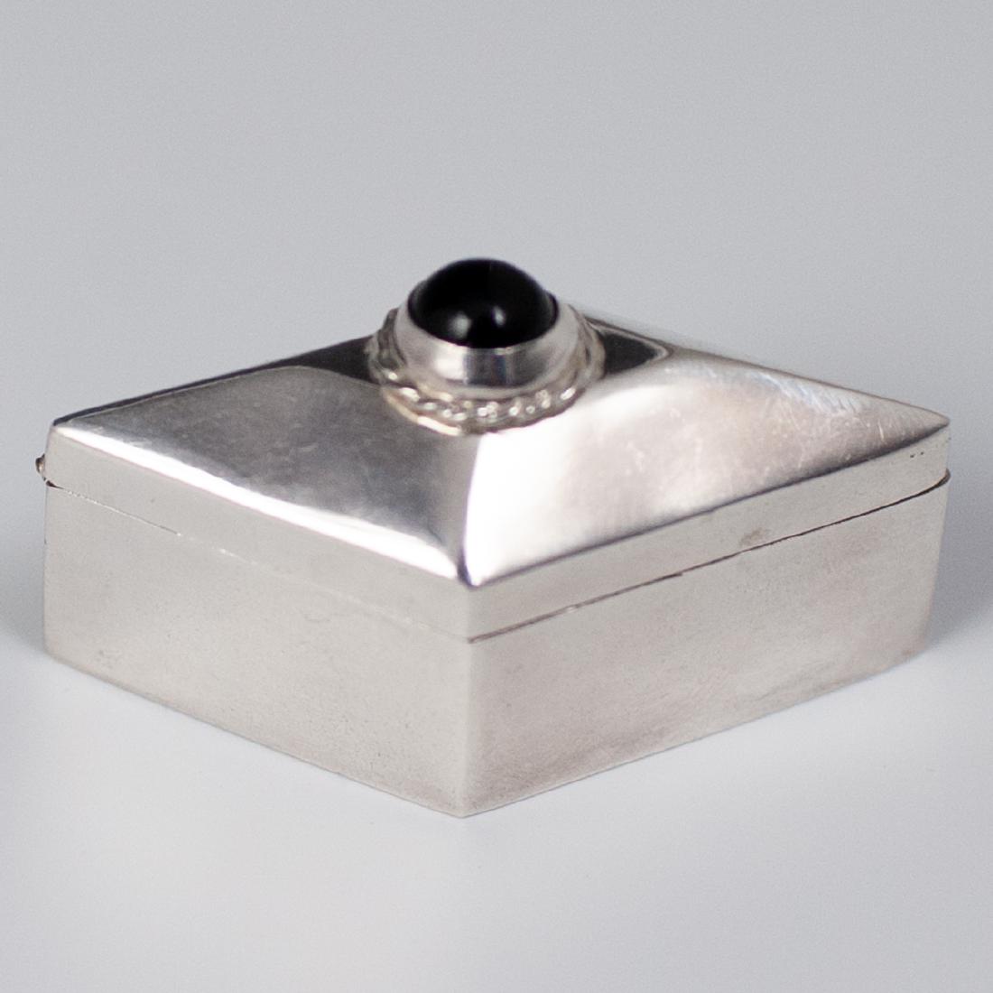 Mexican Silver & Onyx Pill Box (1 of 4)
