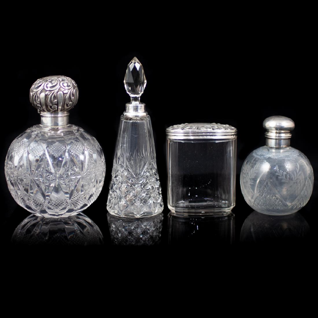 Antique English Sterling & Crystal Vanity Set (1 of 8)