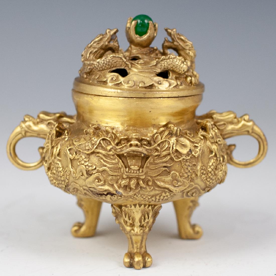 Gilded Bronze Chinese Censer (1 of 7)