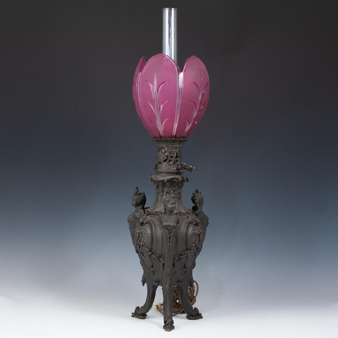 Art Nouveau Bronze Lamp (1 of 6)