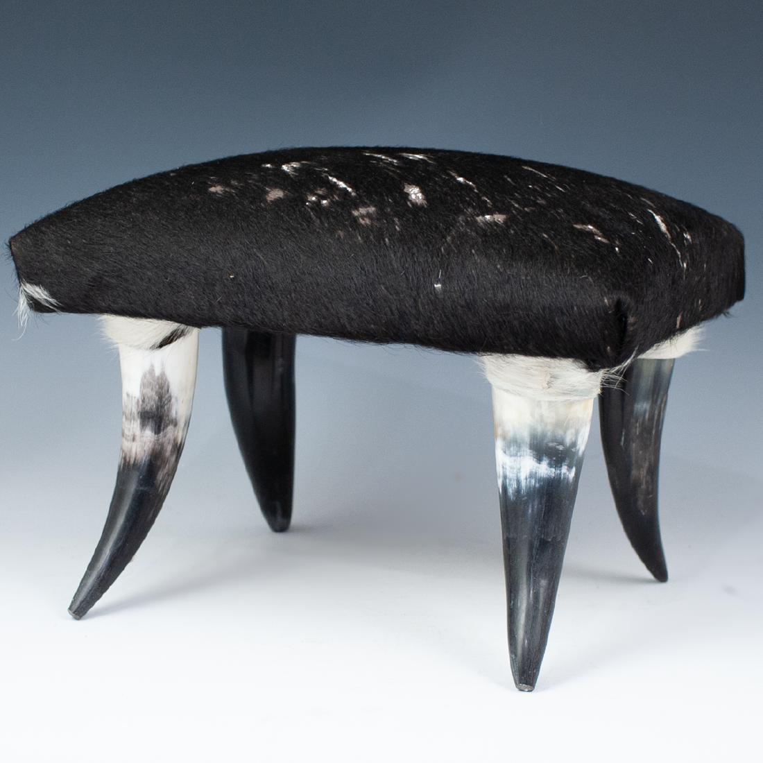 Cowhide & Horn Footstool (1 of 3)