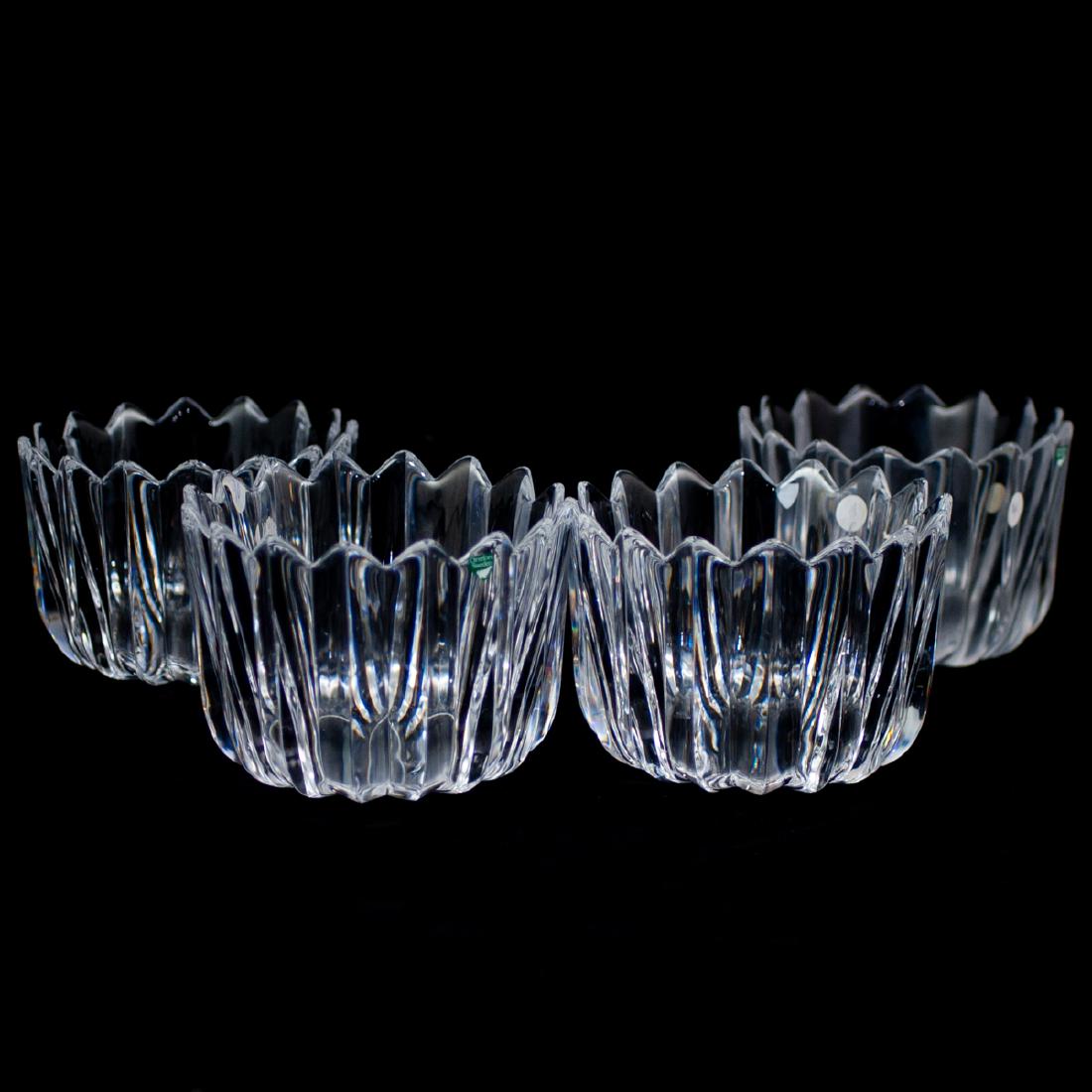 (4 Pc) Orrefors Crystal "Crown" Bowls (1 of 5)