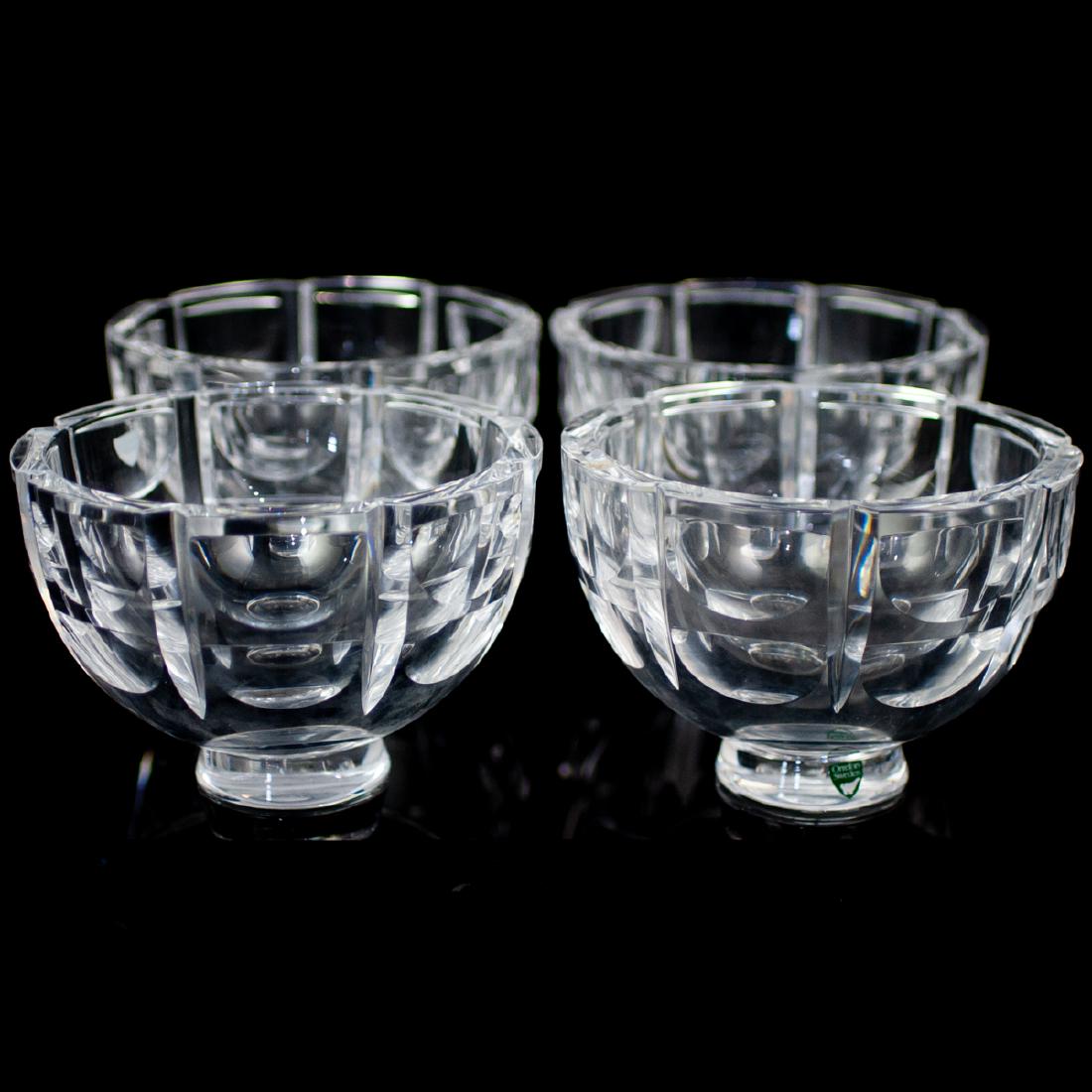 (4 Pc) Orrefors Crystal "Thousand Windows" Bowls (1 of 1)
