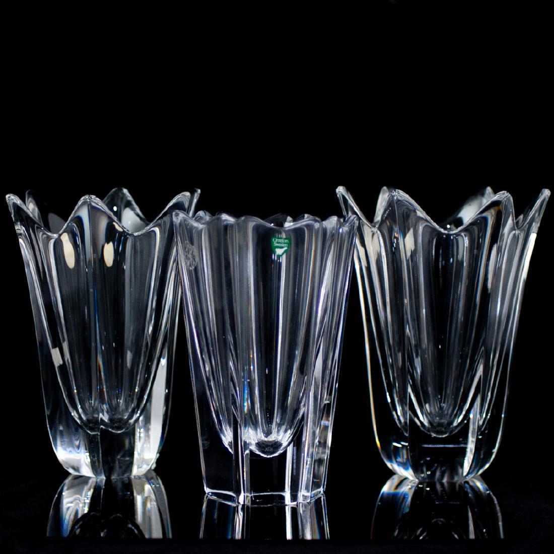 Mixed Lot Of Three Orrefors Vases