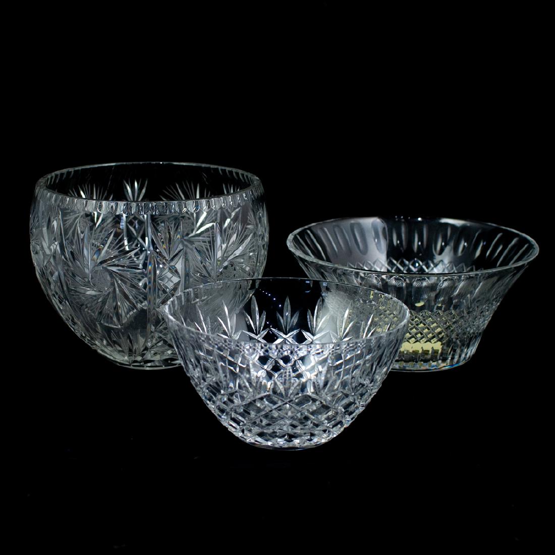 (3pc) Lot Of Cut Glass Bowls (1 of 5)