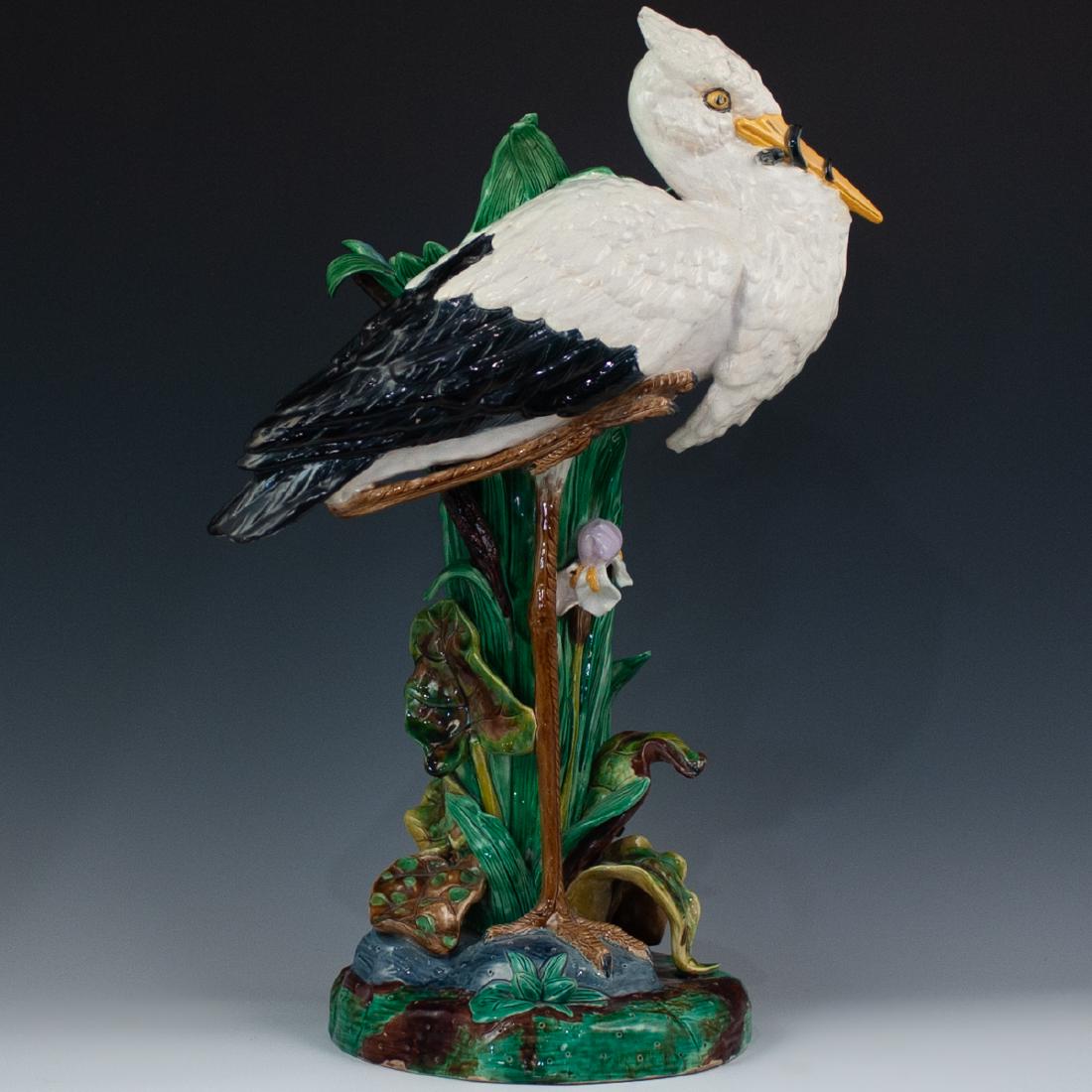 Joseph Holdcroft Majolica Heron Vase (1 of 6)