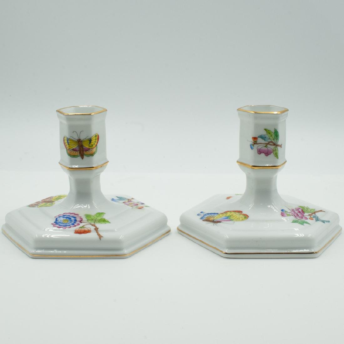Herend "Queen Elizabeth" Porcelain Candlesticks (1 of 7)