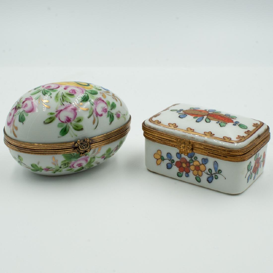 Two Limoges Porcelain Pill Boxes