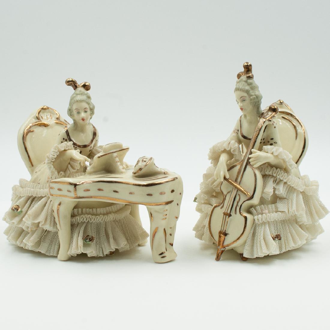 Pair Of Dresden Porcelain Musicians (1 of 6)
