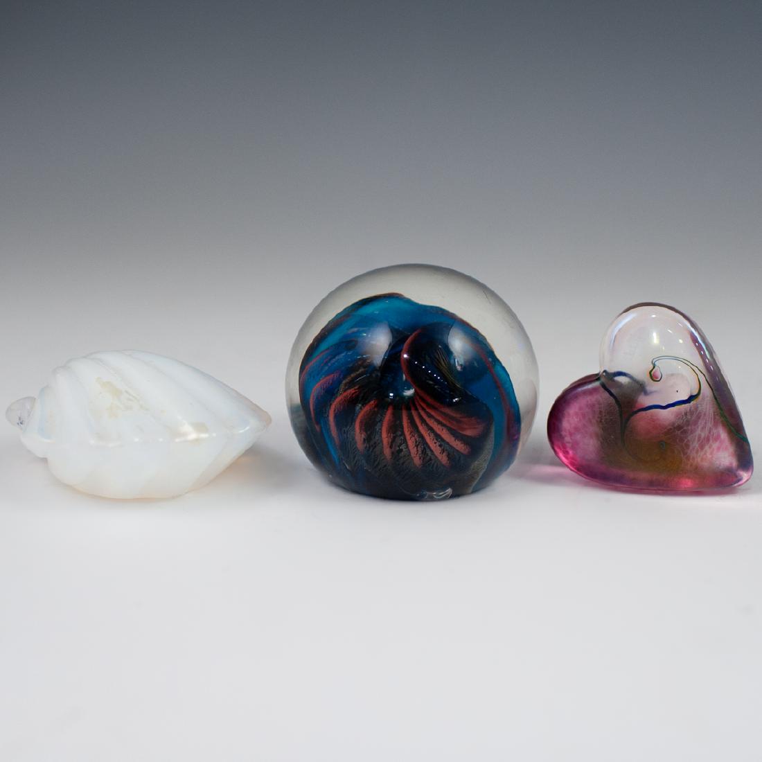 (3 Pc) Lot Of Crystal Glass Paperweights (1 of 7)