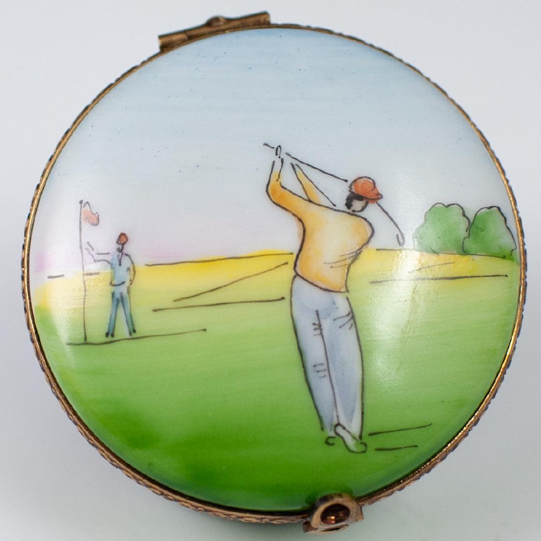 Limoge Porcelain Golfer Trinket Box (1 of 5)