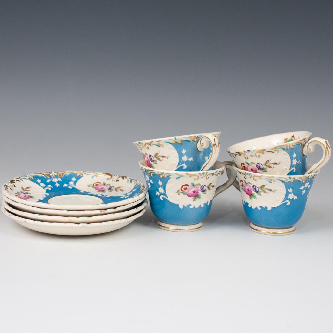 (4 Pc) Set of George Jones & Sons Porcelain Teacups (1 of 6)