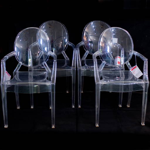 (4 Pc) Set Of Kartell "ghost" Chairs