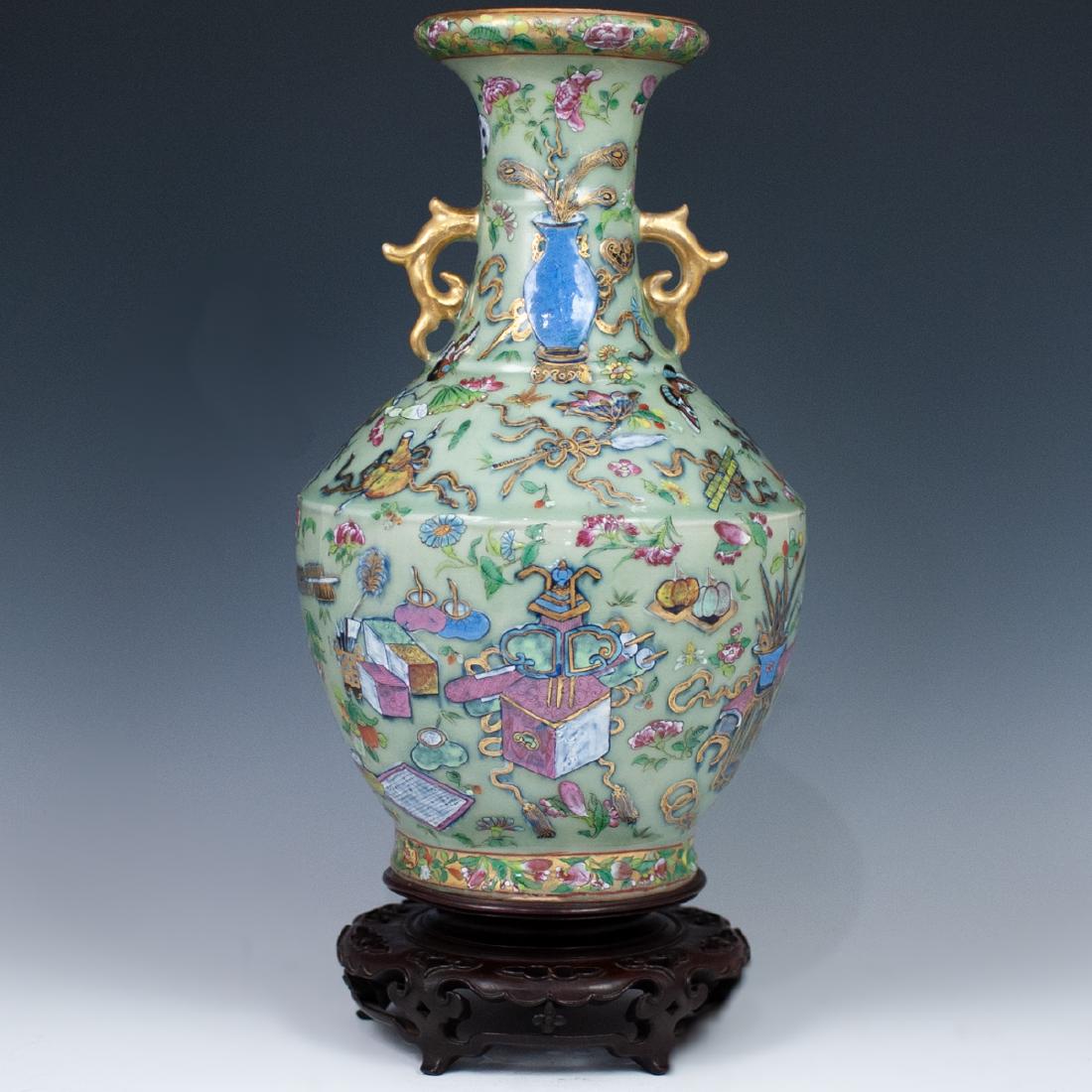 Chinese Famille Rose Ground Vase (1 of 7)