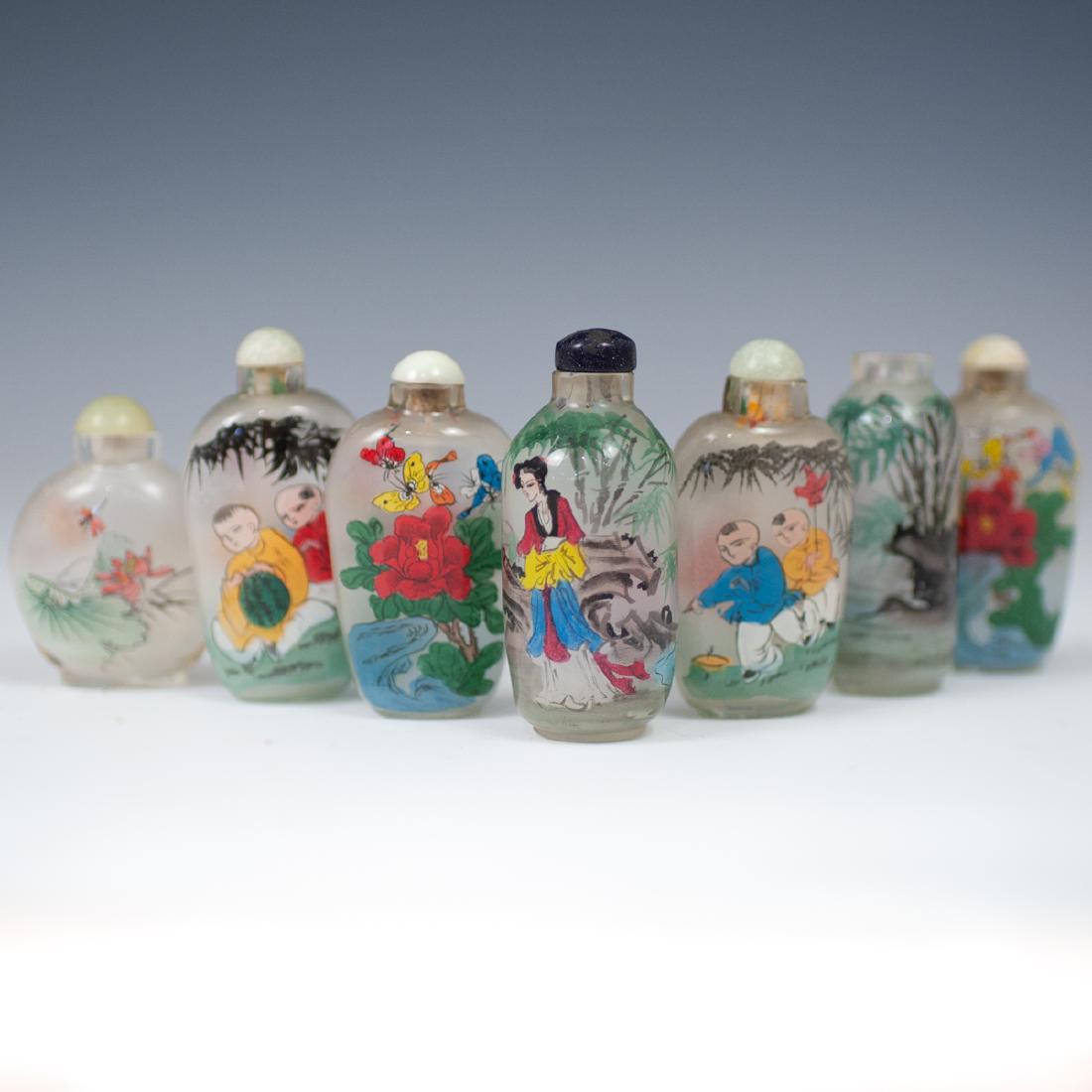 Seven (7) Reverse Painted Snuff Bottles (1 of 8)