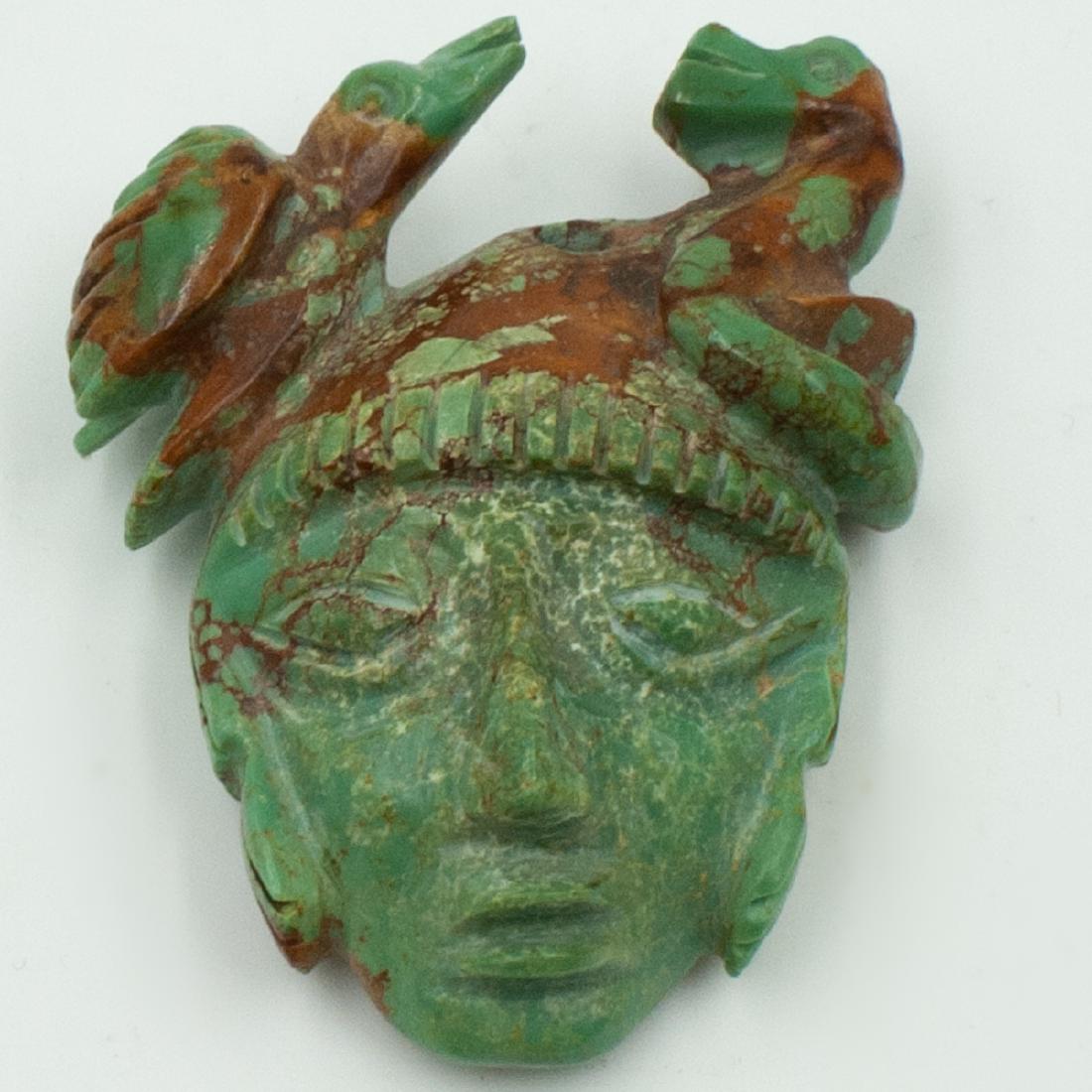 Hand Carved Turquoise Pendant (1 of 3)