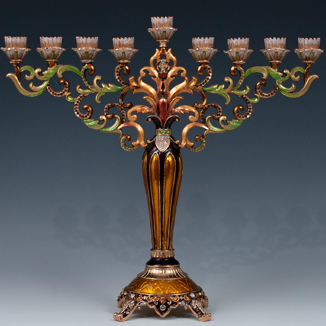 Jay Strongwater Style Enamel Menorah (1 of 7)