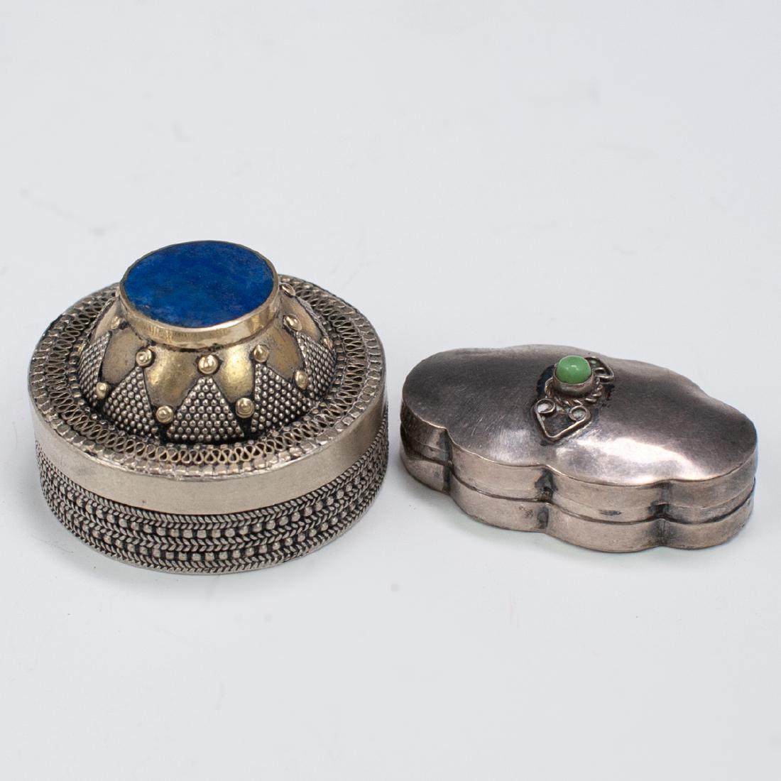 (2 Pc) Mexican Sterling Pill Boxes (1 of 5)