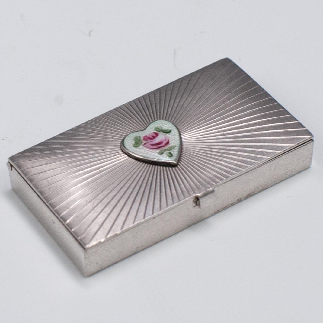Sterling Silver & Enamel Pill Box (1 of 4)