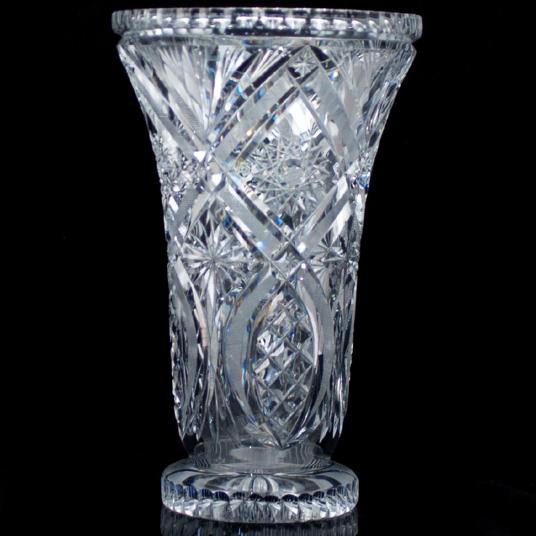 American Brilliant crystal cut vase Dec 05, 2018 Akiba Antiques in FL