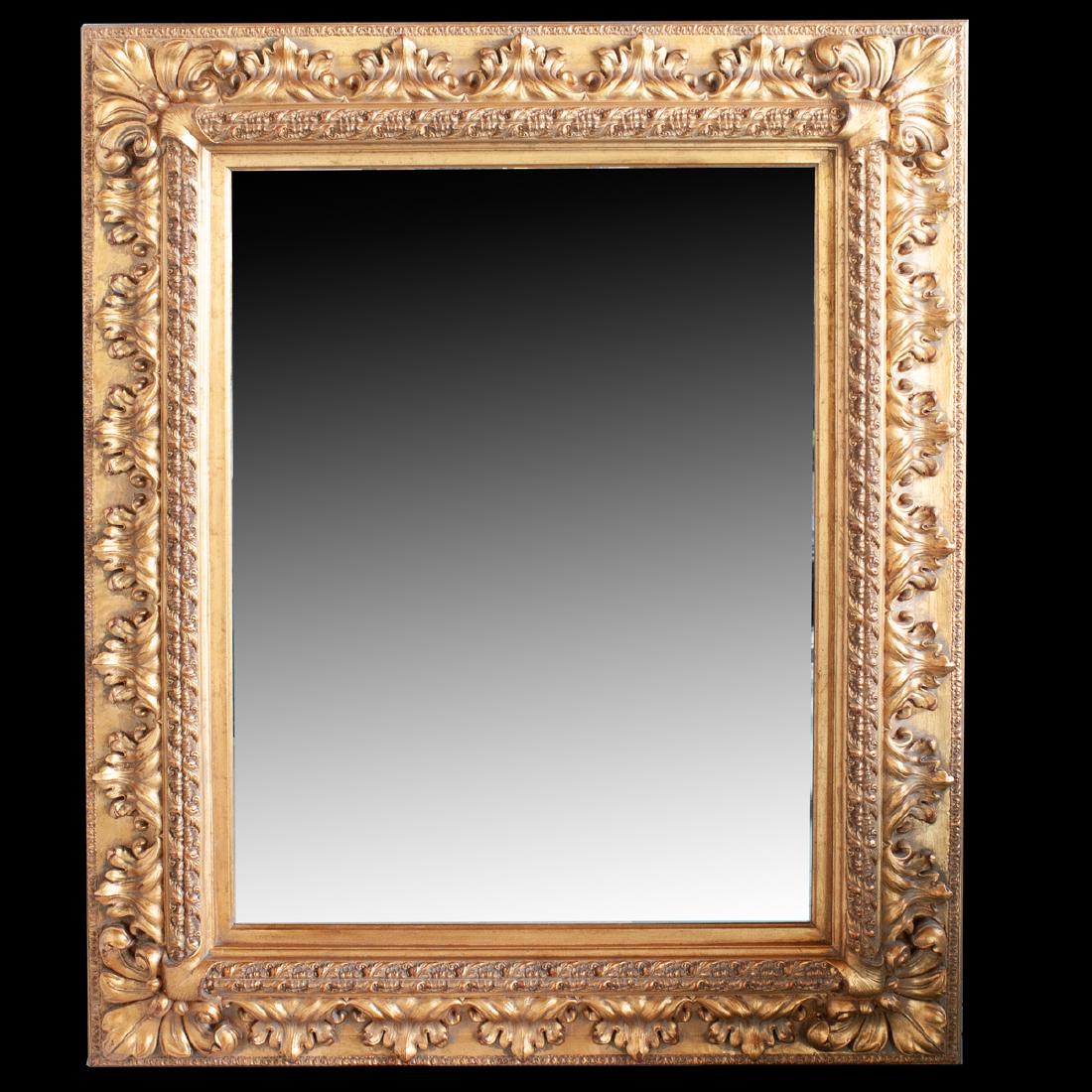 Large Ornate Gilded Wood Mirror (1 of 2)