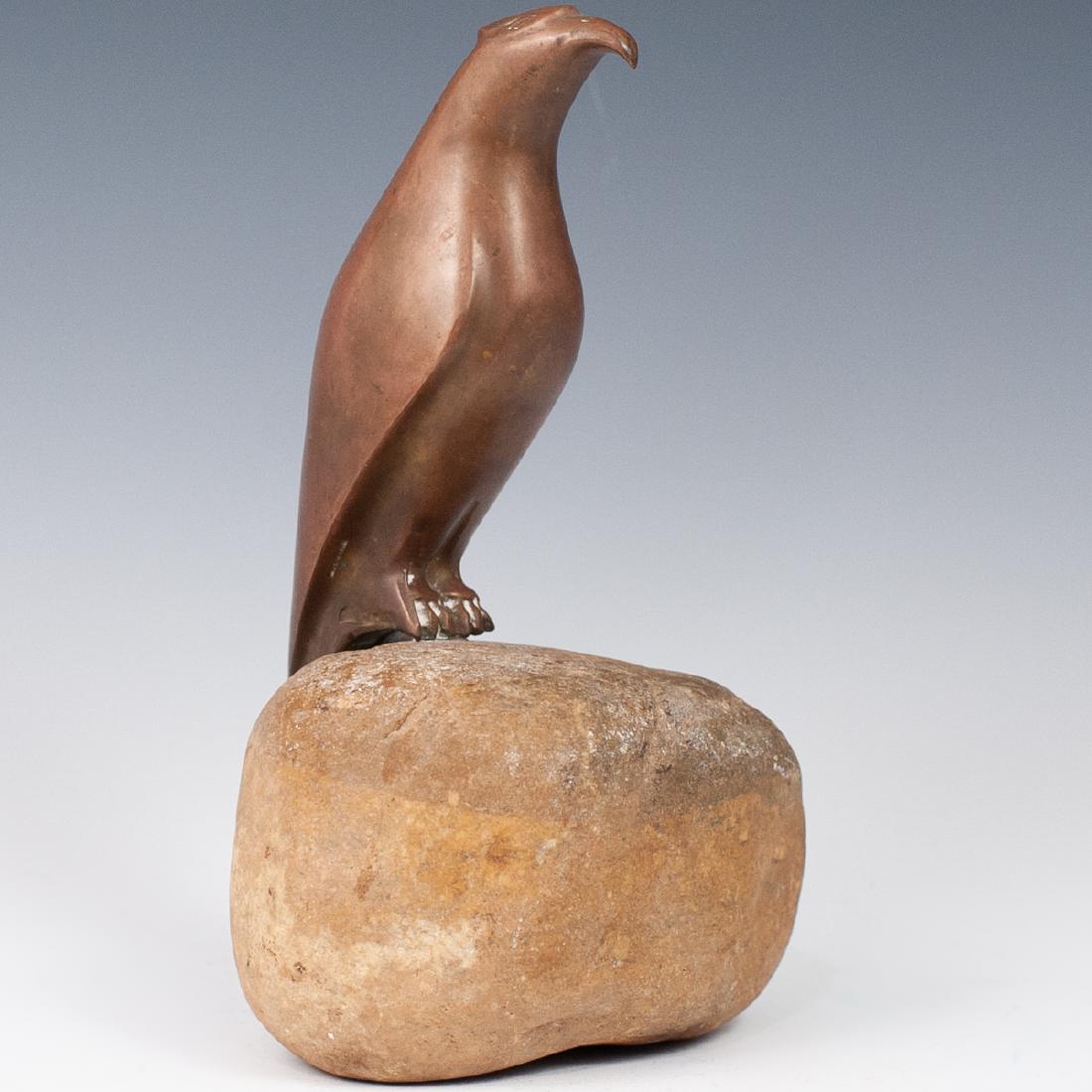 Bronze & Natural Stone Hawk