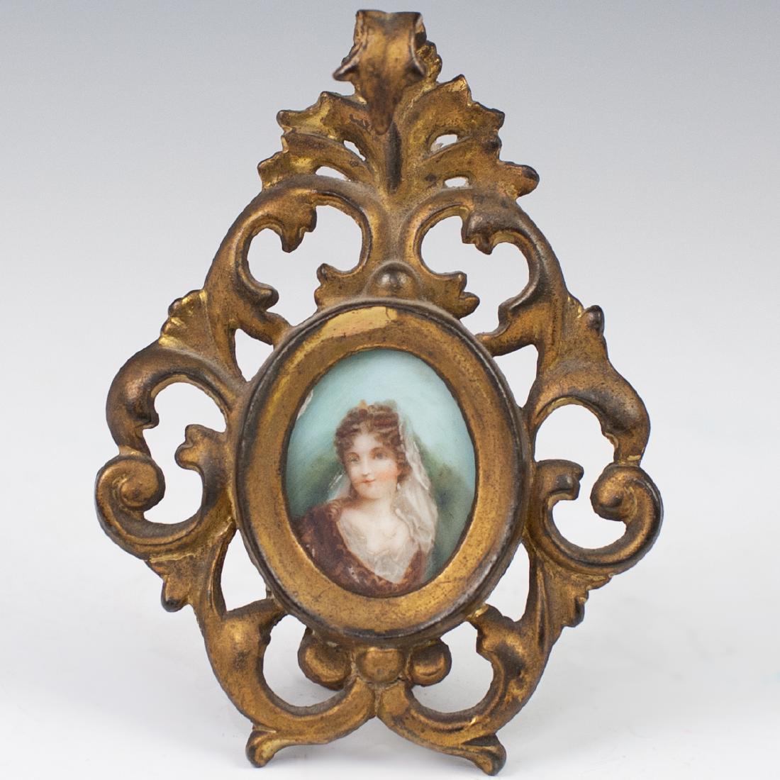 Antique Porcelain Portrait Bronze Frame (1 of 3)