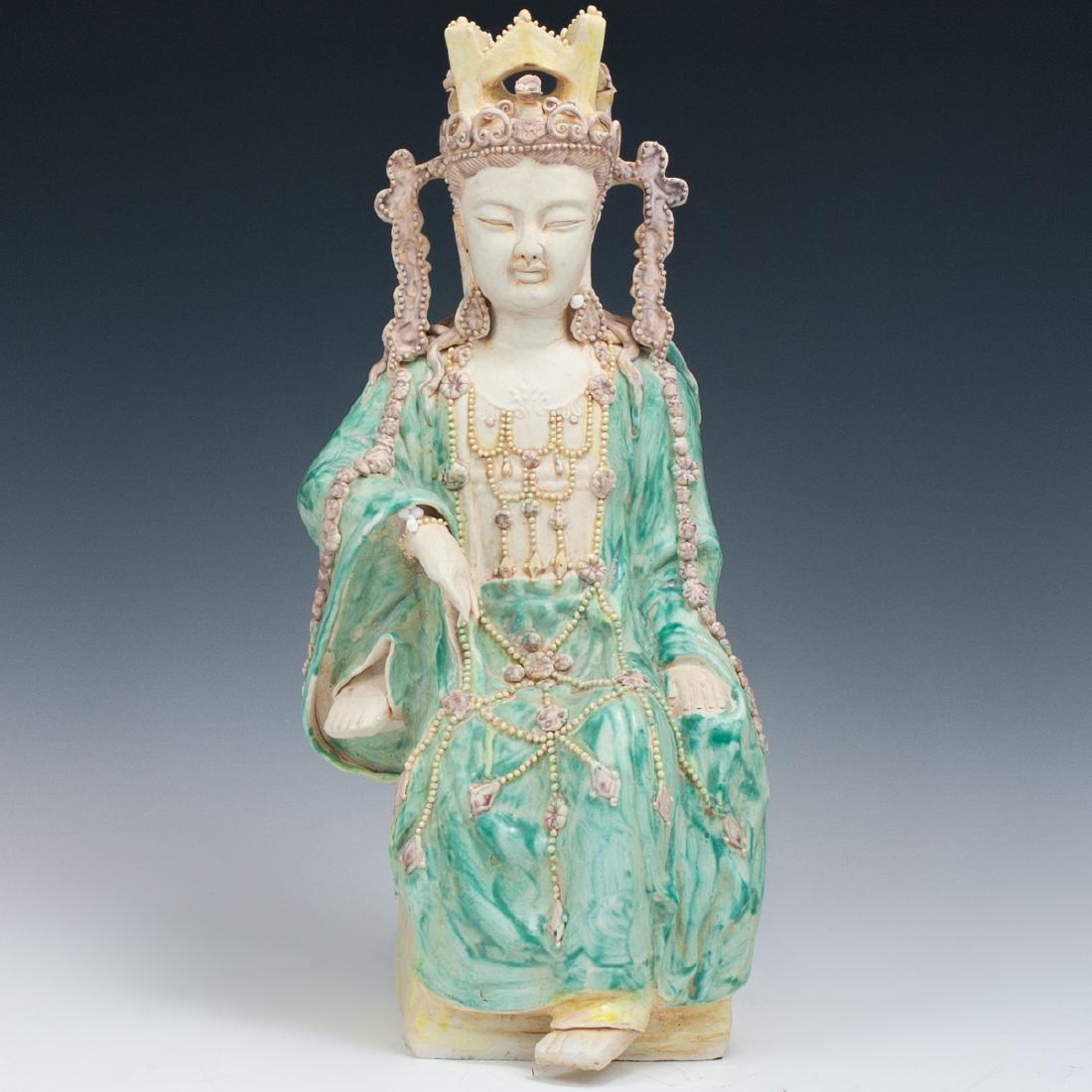 Qing Famille Rose Guanyin Statue (1 of 8)