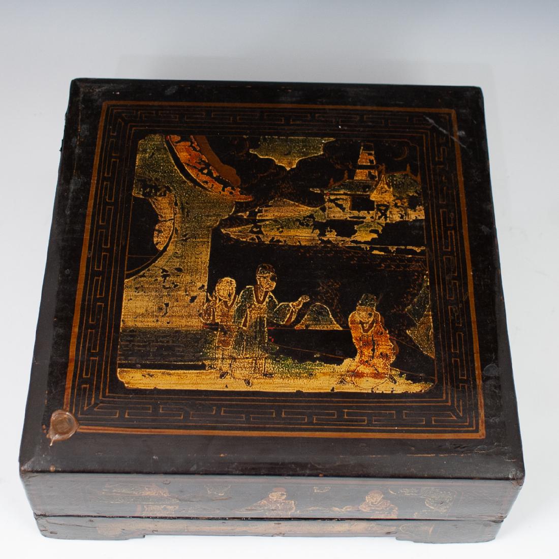 Antique Chinese Lacquered Box (1 of 4)