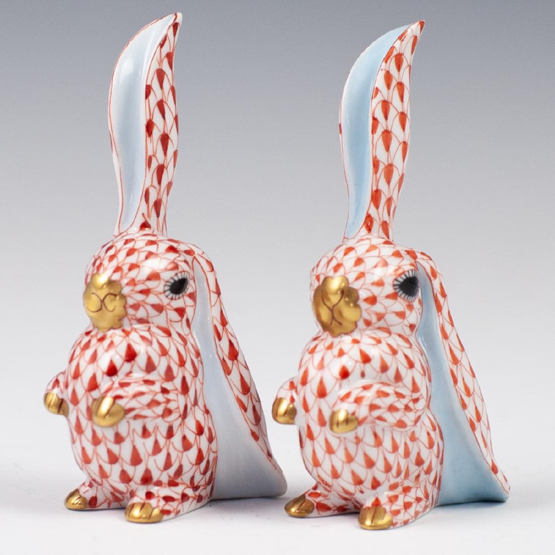 Herend Fishnet Rabbit Figurines (1 of 3)