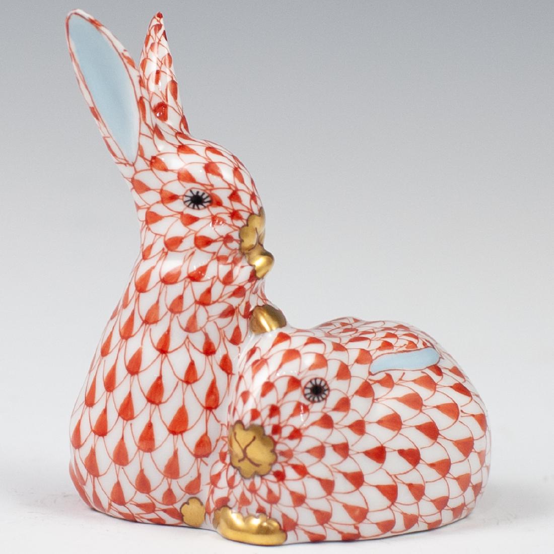 Herend Porcelain Fishnet Double Rabbit (1 of 3)