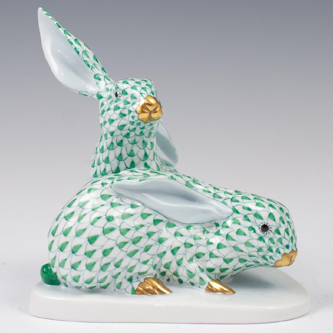 Large Herend fishnet double rabbit (1 of 3)