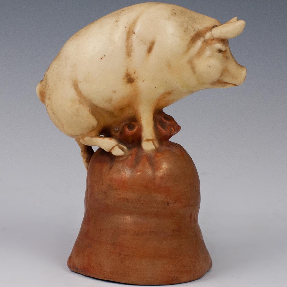 Ceramic Figural Dinner Bell Signed. (1 of 5)