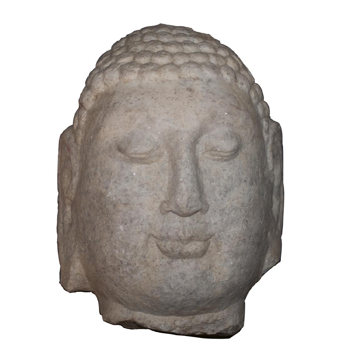 Antique Carved Stone Buddha Head (1 of 3)