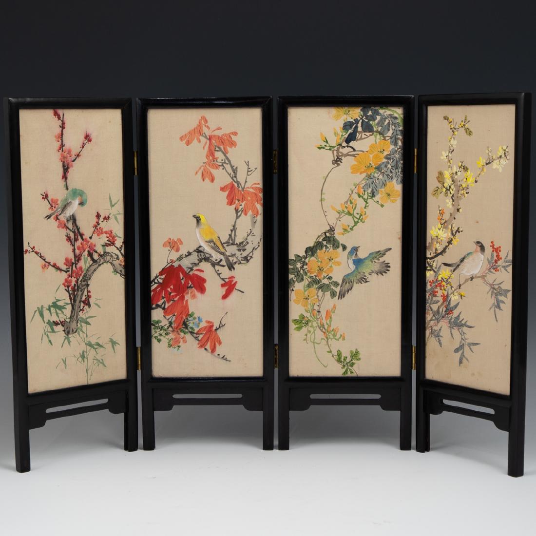 Chinese Wooden Panel & Silk Screen (1 of 6)