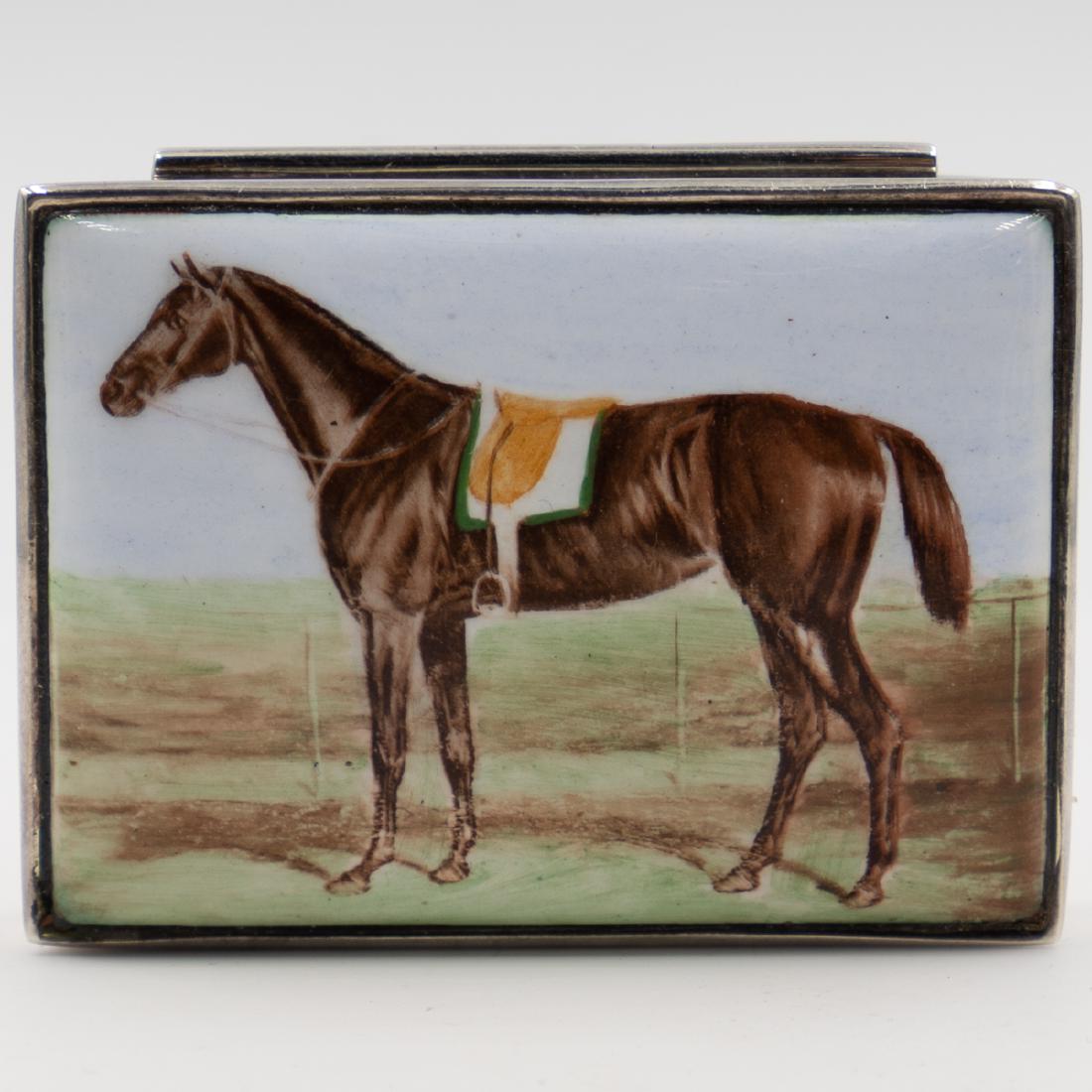 Sterling "Horse" Enamel Pill Box (1 of 3)